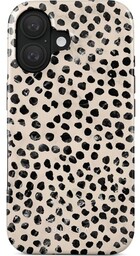 Burga Etui Almond Latte Tough Magnetic do iPhone 16, beżowe z czarnymi kropkami