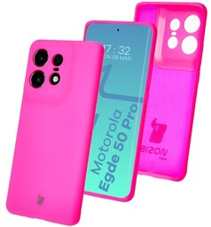 Bizon Silikonowe etui Soft Case do Motorola Edge 50 Pro, neonowo-różowe