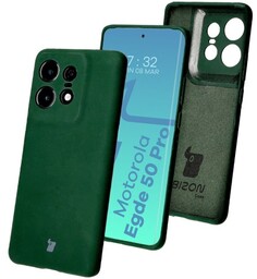 Bizon Silikonowe etui Soft Case do Motorola Edge 50 Pro, ciemnozielone