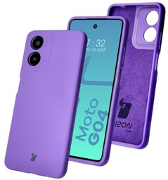 Bizon Silikonowe etui Soft Case do Motorola Moto G04, fioletowe