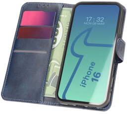 Bizon Etui z klapką Case Pocket do iPhone 16, granatowe
