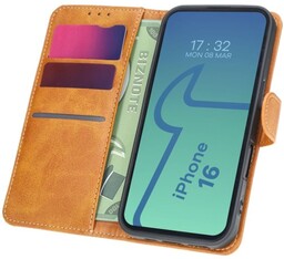 Bizon Etui z klapką Case Pocket do iPhone 16, brązowe
