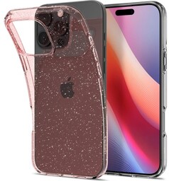 Spigen Etui Liquid Crystal Glitter do iPhone 16 Pro, różowe z brokatem