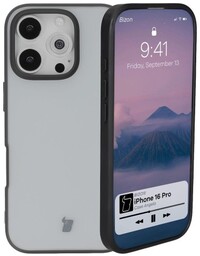 Bizon Etui Case Angelo do iPhone 16 Pro, przydymione z czarną ramką