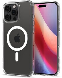Spigen Etui Crystal Hybrid Mag do MagSafe do iPhone 16 Pro, przezroczysto-białe