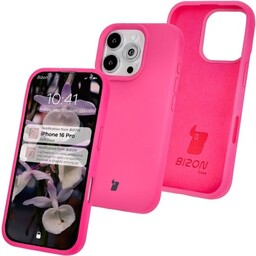 Bizon Silikonowe etui Soft Case do iPhone 16 Pro, fuksja