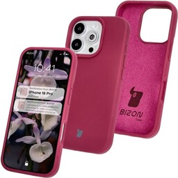 Bizon Silikonowe etui Soft Case do iPhone 16 Pro, ciemnofioletowe
