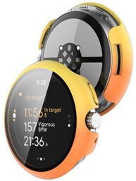 Bizon Etui ze szkłem do zegarka Case+Glass Watch do Google Pixel Watch 3 41mm, żółtopomarańczowe