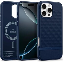 Spigen Etui Caseology Parallax Mag do MagSafe do iPhone 16 Pro, granatowe