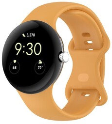 Bizon Silikonowy pasek Strap Watch Silicone 41mm do Google Pixel Watch 3/Watch 2/Watch 1, żółty