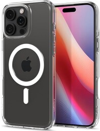 Spigen Etui Crystal Hybrid Mag do MagSafe do iPhone 16 Pro Max, przezroczysto-białe