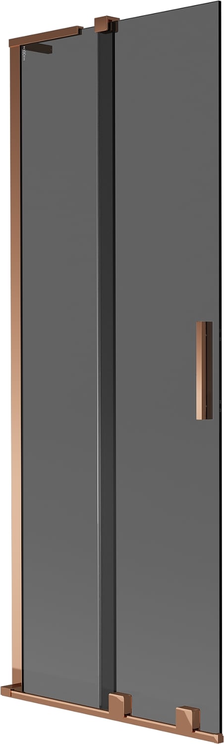 Mexen Velar L parawan nawannowy 2-skrzydłowy rozsuwany 75 x 150 cm, grafit, różowe złoto - 896-075-003-41-60