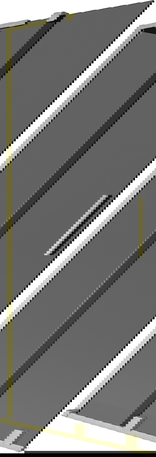 Mexen Velar L parawan nawannowy 2-skrzydłowy rozsuwany 85 x 150 cm, grafit, złoty szczotkowany - 896-085-003-41-55