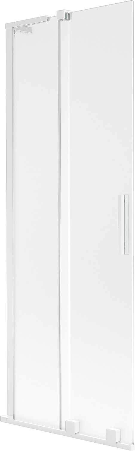 Mexen Velar L parawan nawannowy 2-skrzydłowy rozsuwany 70 x 150 cm, szron, biały - 896-070-003-31-20