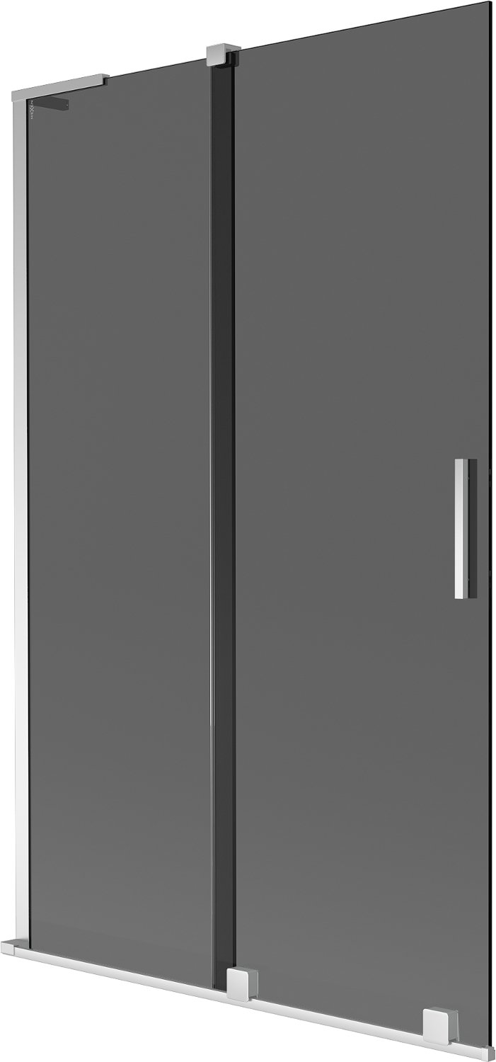 Mexen Velar L parawan nawannowy 2-skrzydłowy rozsuwany 110 x 150 cm, grafit, chrom - 896-110-003-41-01