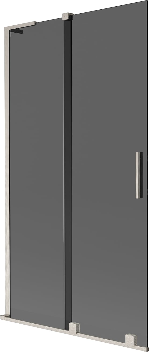 Mexen Velar L parawan nawannowy 2-skrzydłowy rozsuwany 100 x 150 cm, grafit, nikiel szczotkowany - 896-100-003-41-97