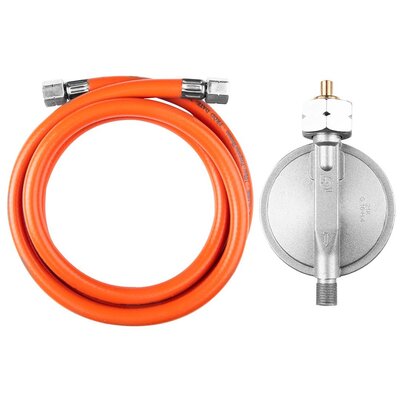 Regulator ciśnienia gazu i wąż 1,5m, na rynek polski, typ G16, do butli 15 Kw i 30kW