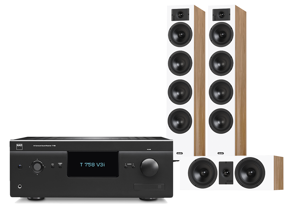 Yamaha T758 V3i (czarny) + Diva 6 + 7 (dąb)