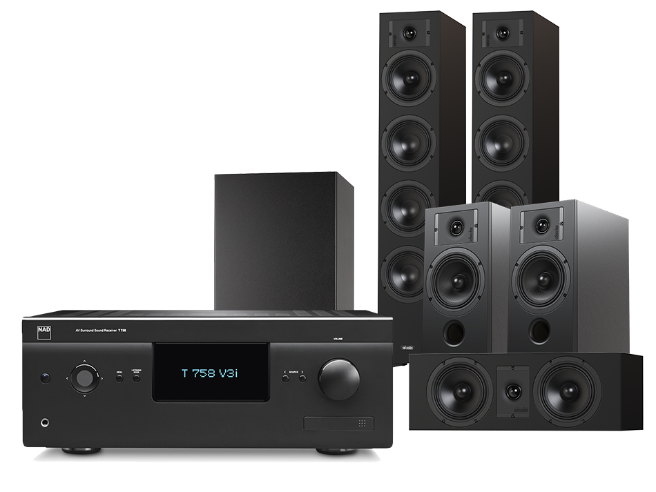 Yamaha T758 V3i (czarny) + Diva 6 + 3 + 7 (czarny) + Basso 880