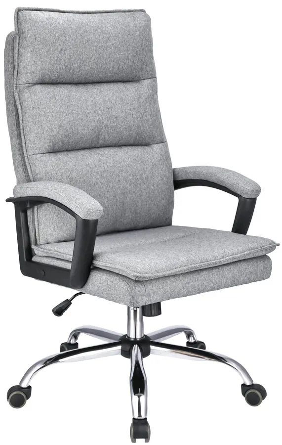 Jasnoszary fotel obrotowy tapicerowany T9-E33