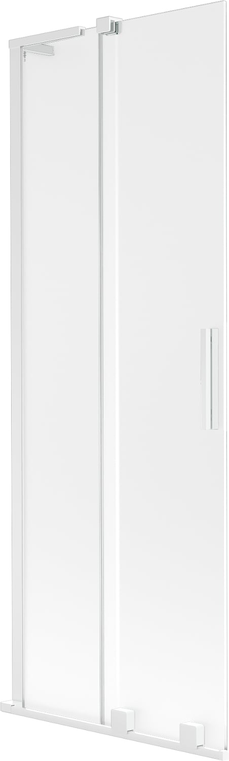 Mexen Velar L parawan nawannowy 2-skrzydłowy rozsuwany 75 x 150 cm, szron, biały - 896-075-003-31-20