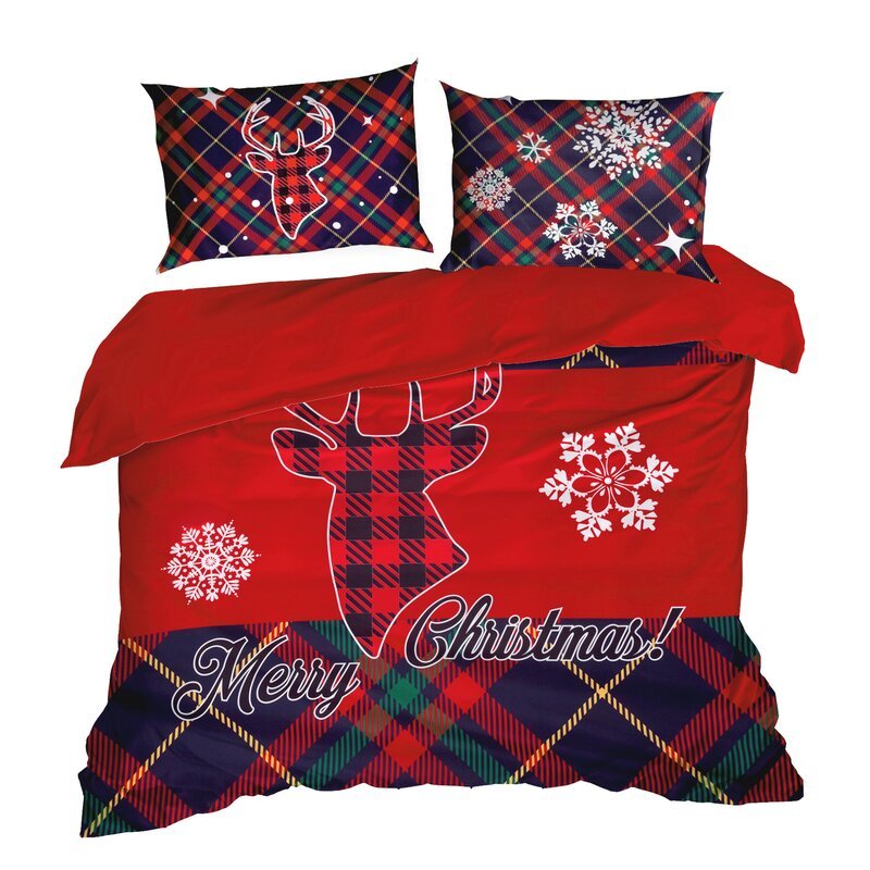 Komplet pościeli z mikrowłókna, Dasher, świąteczny, 220X200 70X80/X2, Eurofirany