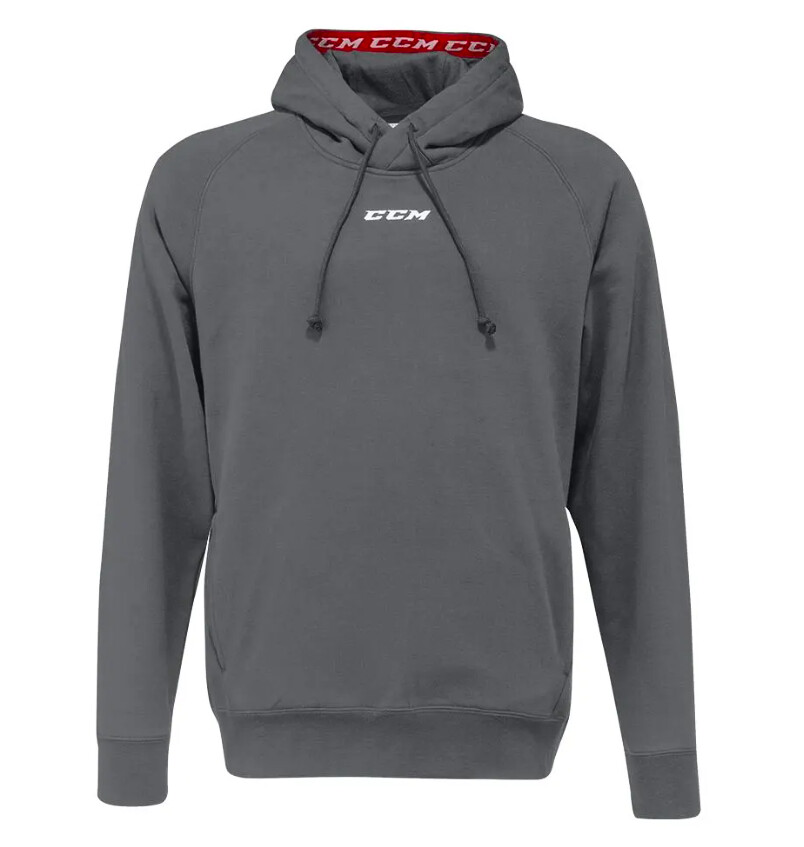 Bluza dziecięca CCM Team Fleece Pullover Hoodie Dark Grey XS