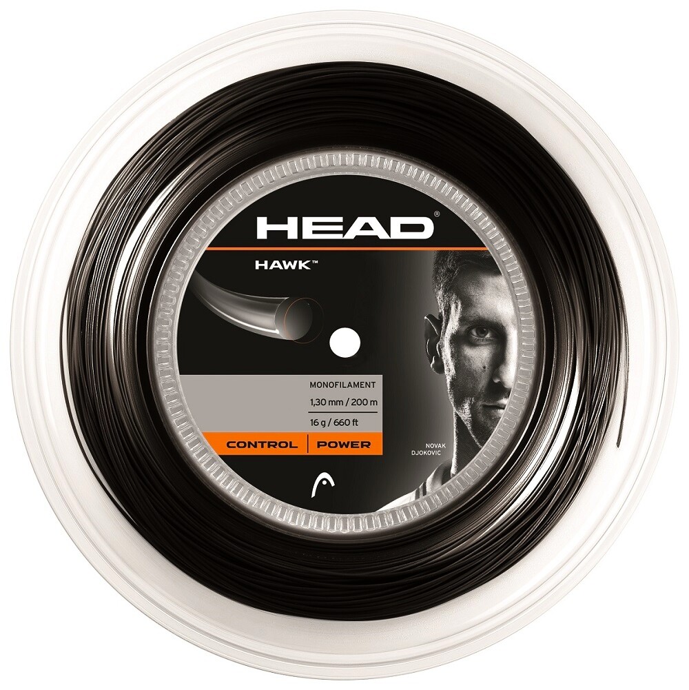Naciąg tenisowy Head Hawk Black (200 m) 1,30 mm