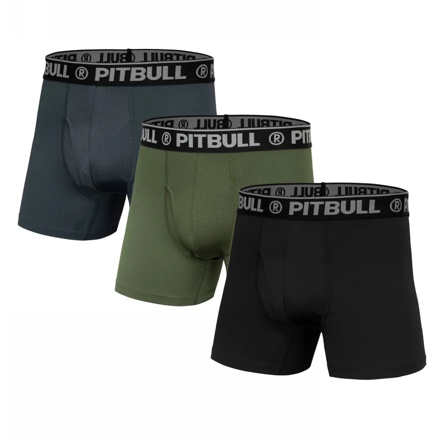 Bokserki 3-pak Pit Bull Sport Mikrofibra - Oliwkowe/Grafitowe/Czarne M