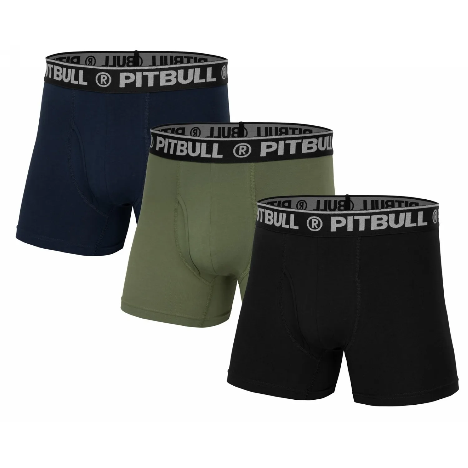 Bokserki Pit Bull Fly 3-pak - Czarne/Oliwkowe/Granatowe S