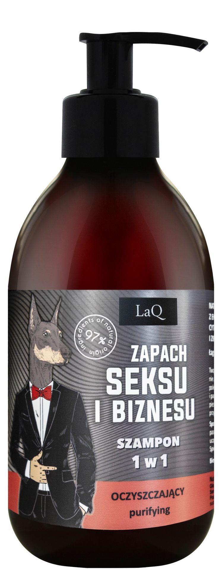 LaQ Doberman, szampon dla facetów 1w1 (edycja limitowana), 300ml