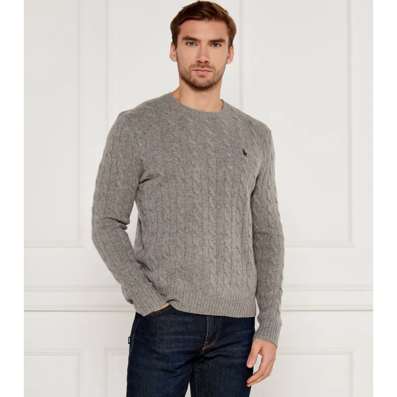 POLO RALPH LAUREN Wełniany sweter Slim Fit z dodatkiem kaszmiru