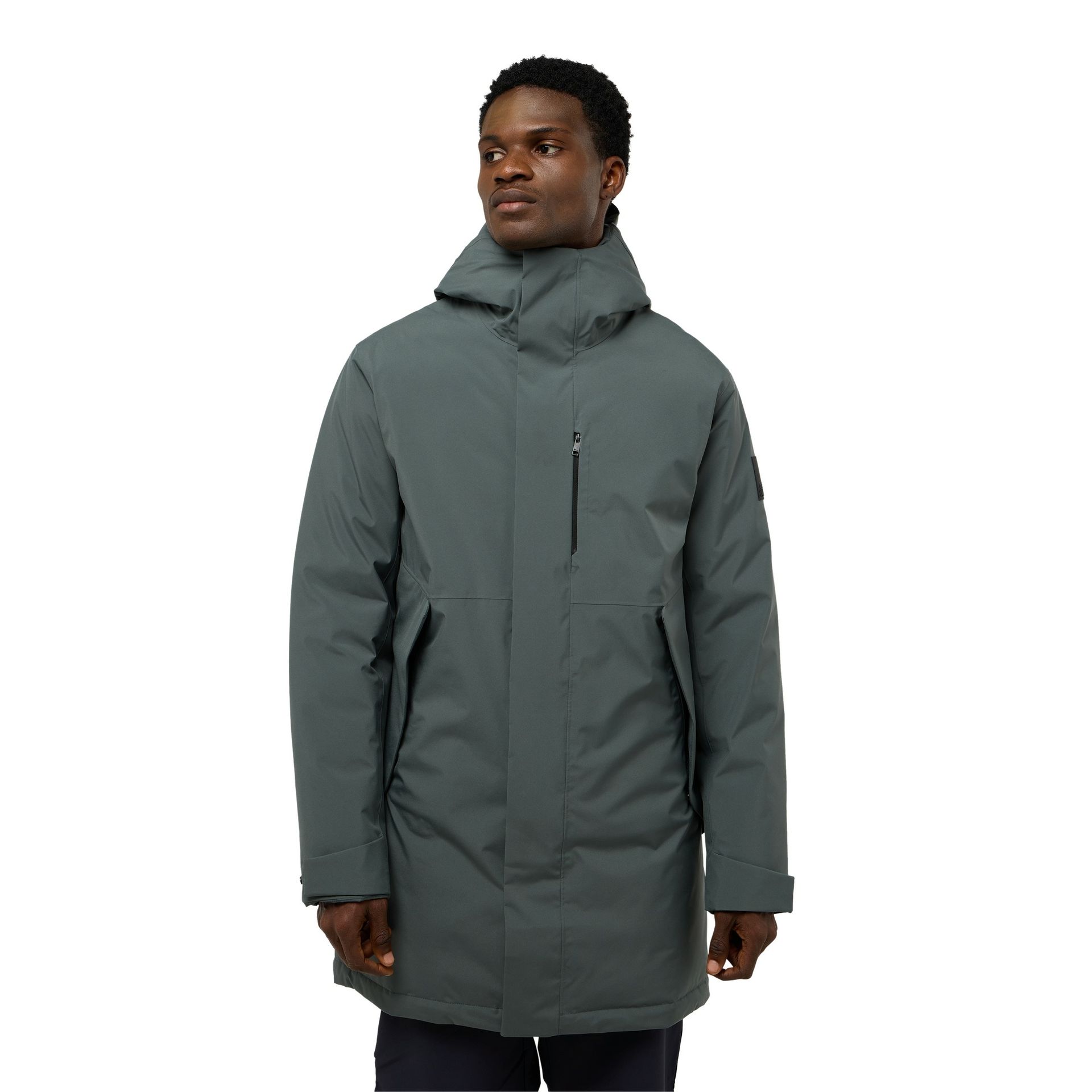 Męski płaszcz puchowy Jack Wolfskin BRANDENBURGER COAT M slate green - S