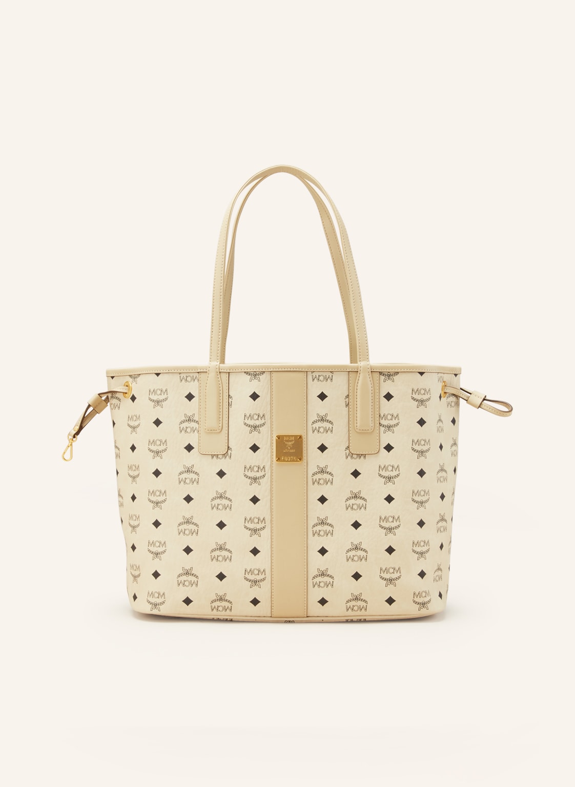 Mcm Torba Shopper Liz Visetos Medium Model Dwustronny beige