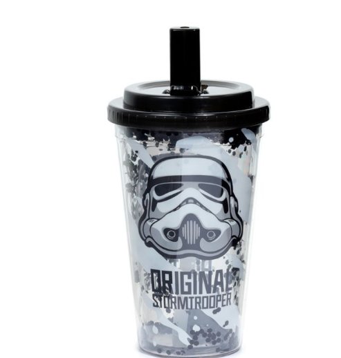 Puckator, Kubek termiczny plastikowy ze słomką i pokrywką  - The Original Stormtrooper