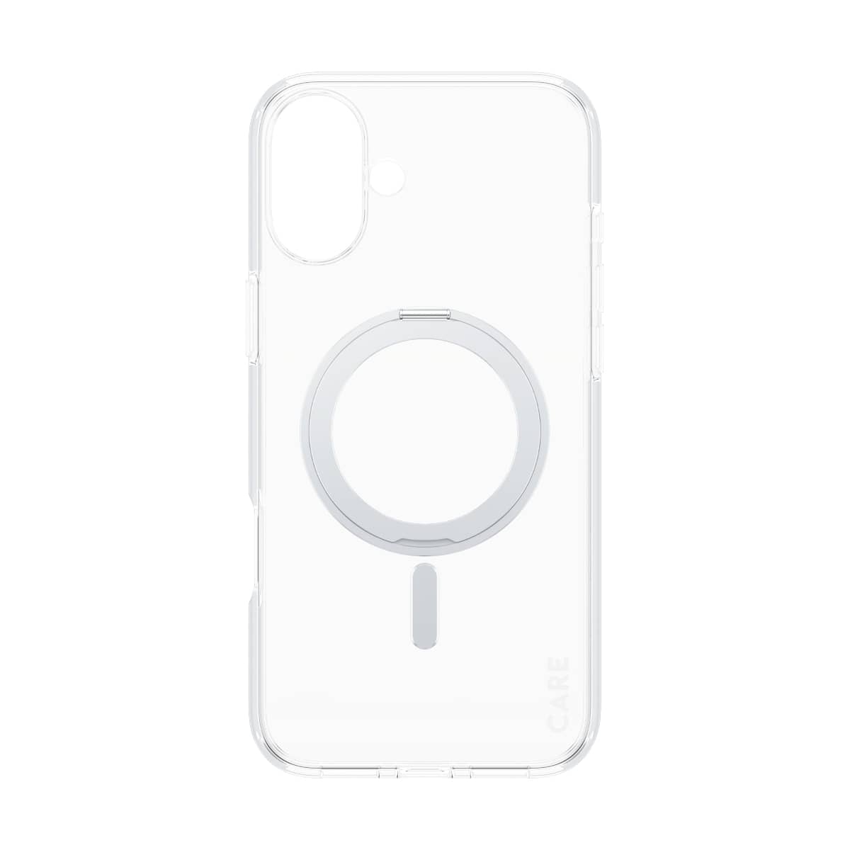 CARE by PanzerGlass Feature Kickstand Etui do iPhone 16 Plus z srebrną stopką kompatybilną z MagSafe - Przezroczyste