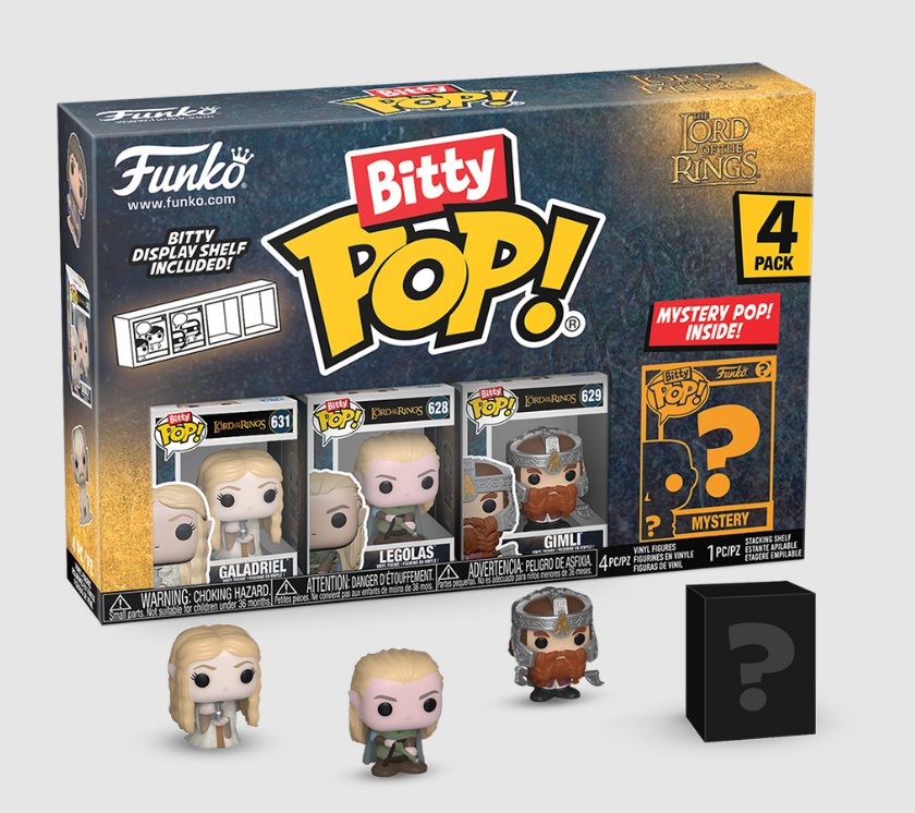 funko pop! the lord of the rings bitty pop galadriel legolas gimli