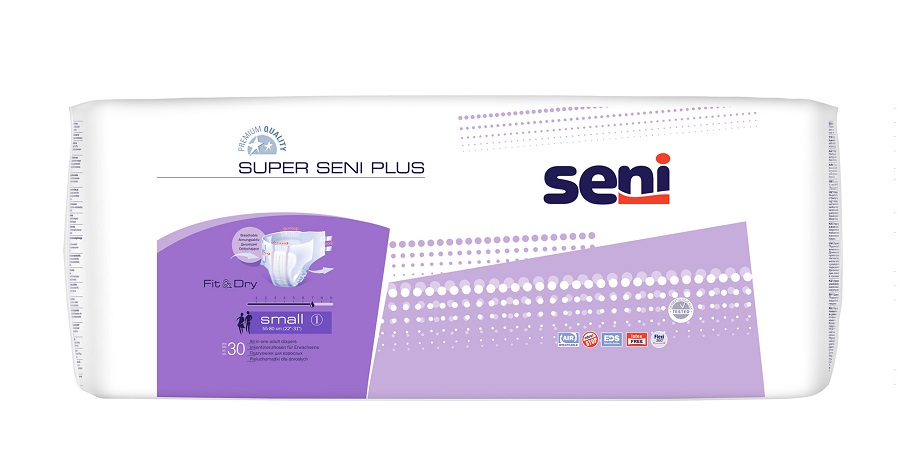 Super Seni Plus, Pieluchomajtki dla dorosłych, 55-80cm, Small