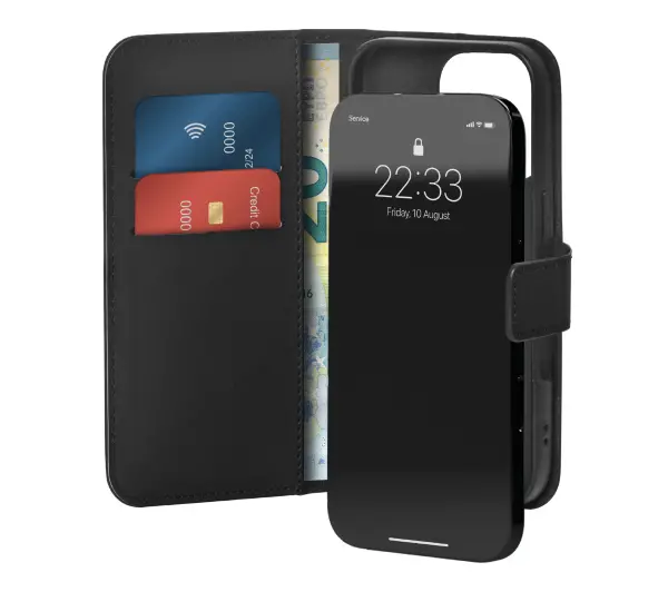 Puro Case Wallet Stand do iPhone 16 Pro Max Czarny