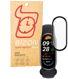 Bizon Szkło hybrydowe Glass Watch Edge Hybrid dla Xiaomi Smart Band 9 / 9 NFC, czarne