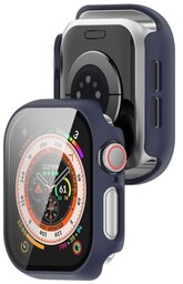 Bizon Etui ze szkłem do zegarka Case+Glass Watch do Apple Watch 10 46mm, ciemnoniebieskie