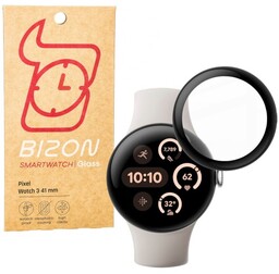 Bizon Szkło hybrydowe Glass Watch Edge Hybrid dla Google Pixel Watch 3 41 mm, czarne