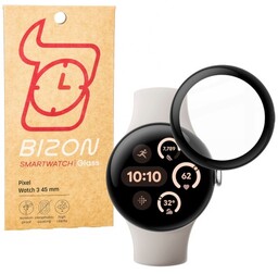 Bizon Szkło hybrydowe Glass Watch Edge Hybrid dla Google Pixel Watch 3 45 mm, czarne