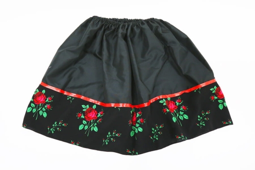 SPÓDNICZKA ŁOWICZANKA LUDOWA PONGEE CZARNA 98-110