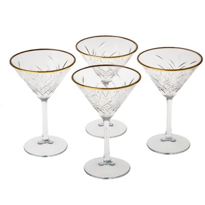 Komplet kieliszków do Martini PASABAHCE Timeless Gold 230ml