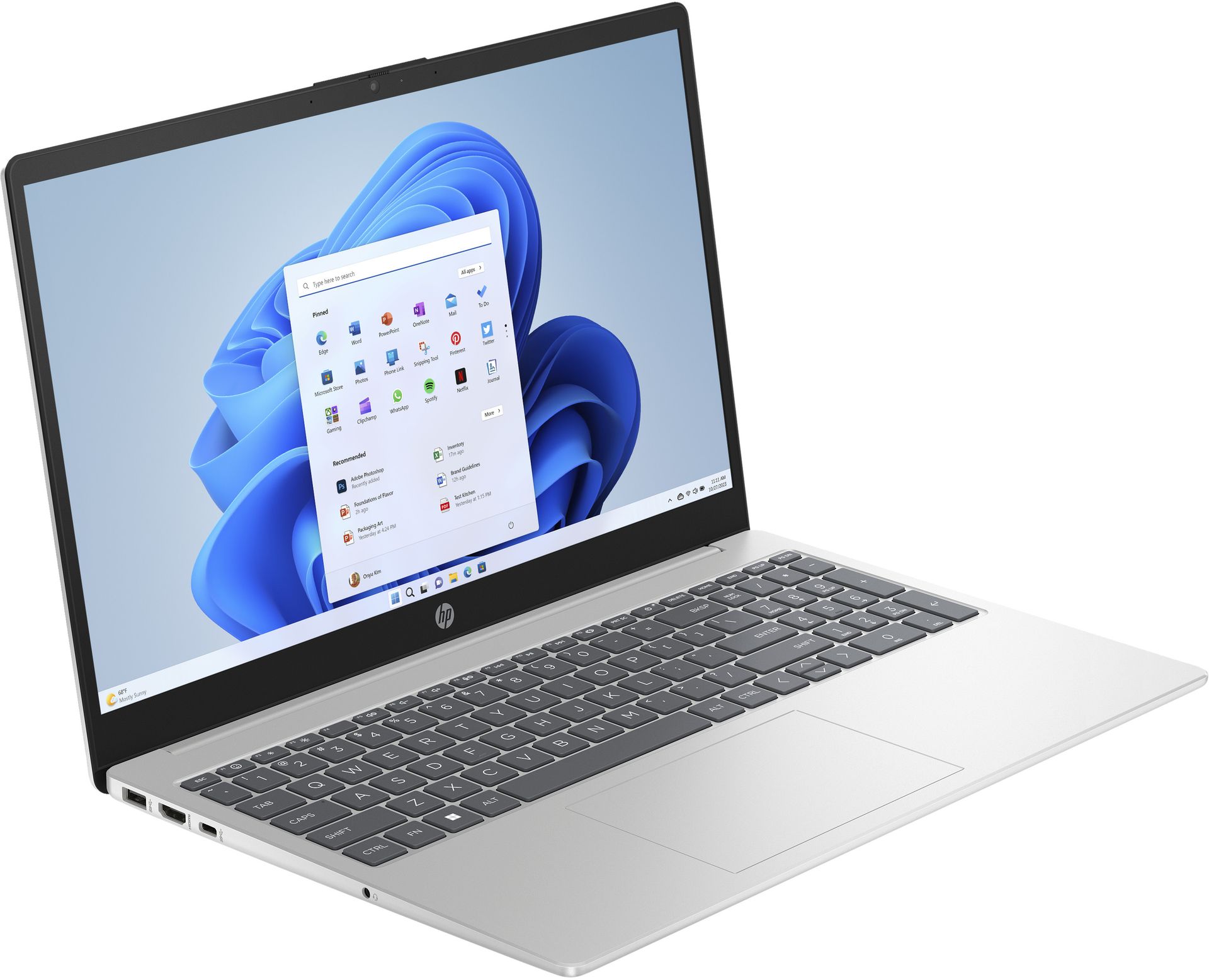 HP 15-fc0024nw Athlon Gold 7220U 15.6 FHD AG ultraslim SVA 250nits 8GB LPDDR5 SSD512 Radeon 610M No ODD Cam720p Win11 2Y Natural Silver 9S4R8EA_512