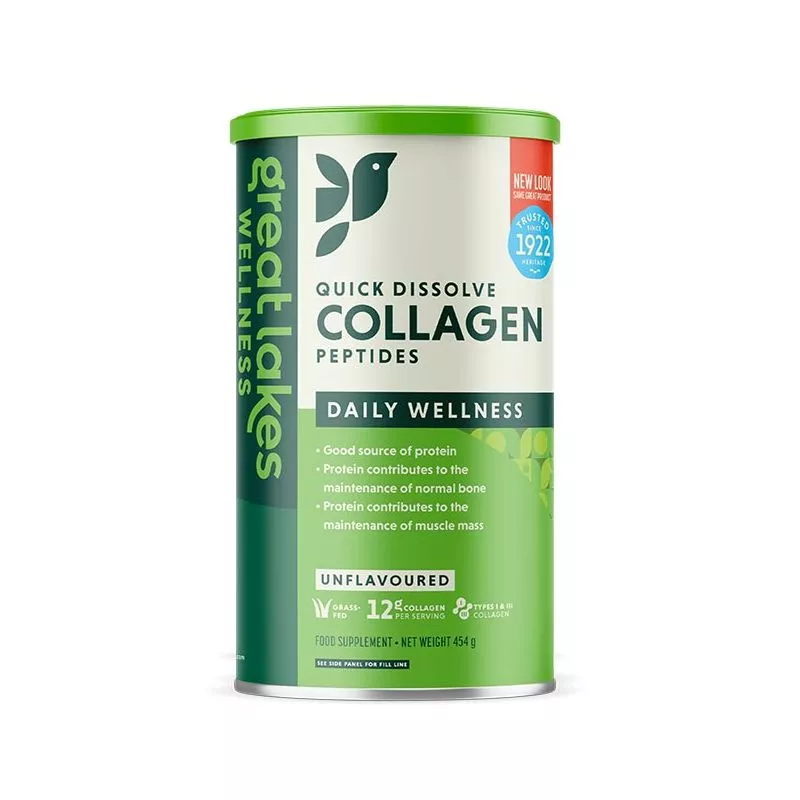 GREAT LAKES WELLNESS Quick Dissolve Collgen Peptides - Kompleks peptydów kolagenowych (454 g)