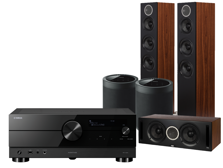 Yamaha RX-A2A (czarny) + Debut Reference F5 (czarny) + Debut Reference C5 (czarny) + MusicCast 20 (czarny)