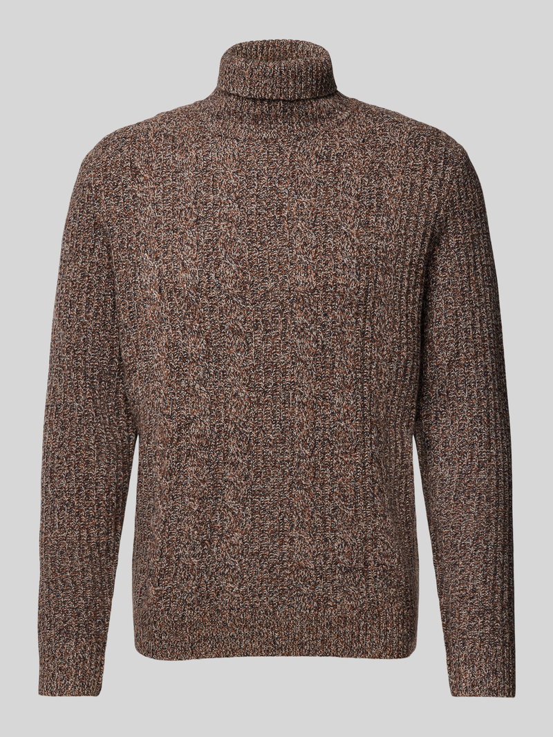 Sweter z wywijanym kołnierzem i detalem z logo