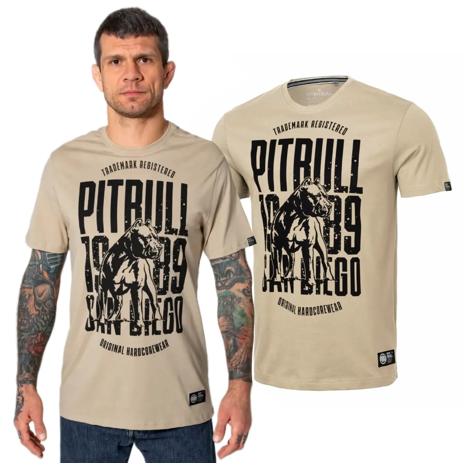 Koszulka Pit Bull Middle Weight 170 Basic San Diego Dog '24 - Piaskowa